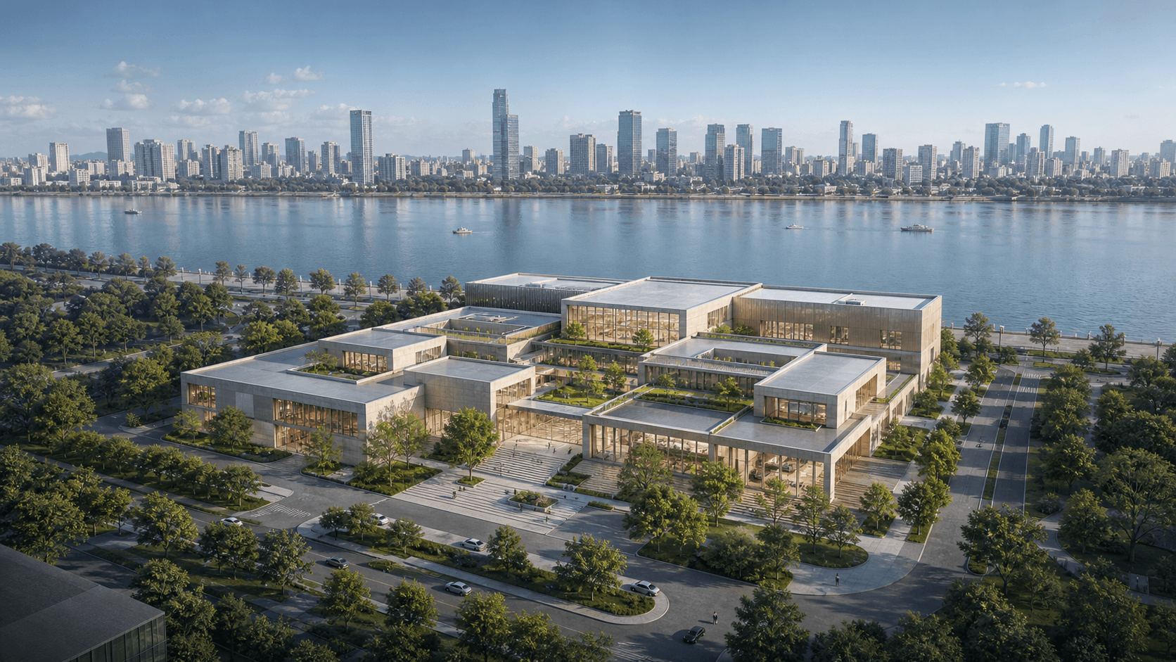 庭院聚落型建筑方案鸟瞰